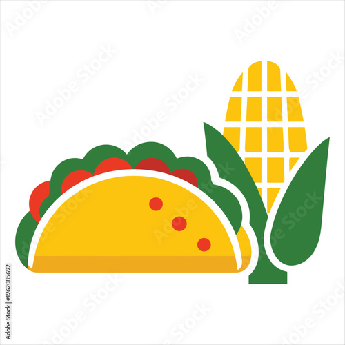 Taco and corn illustration