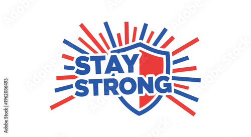 Empowering message of resilience with a vibrant shield design and radiating energy lines conveying encouragement and unwavering spirit boldly