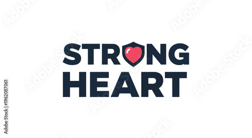 Vibrant health emblem featuring a robust heart enclosed within a protective shield symbolizing steadfast wellness and enduring