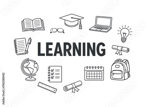 Education and continuous learning lifestyle centered on gaining knowledge, building skills and organizing study routines for academic progress and professional growth in modern