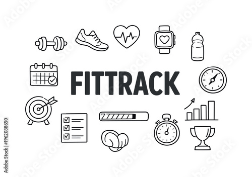 Personal fitness progress tracking and performance improvement concept focused on measuring workouts, monitoring results, and achieving health goals through consistent effort