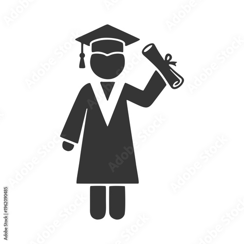 大学卒業生のシルエットアイコン