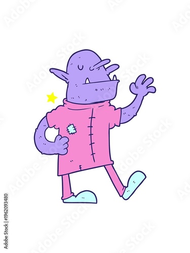 twinkling stars effect animation of cartoon goblin design