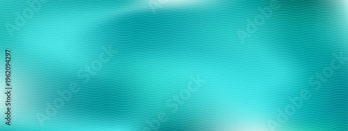 Aquamarine colored liquid gradient with wave lines vector background