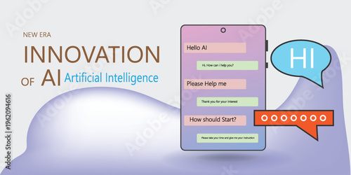 Innovation artificial intelligence banner concept for presentation, vector illustration