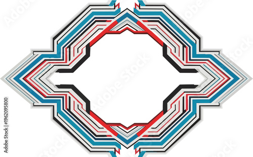 Abstract geometric design with lines and shapes