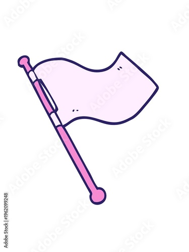 attention grabbing animation of cartoon doodle white flag waving