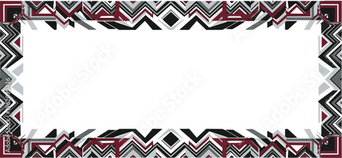 Geometric frame with decorative border design and blank space