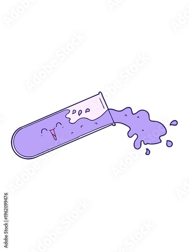 jiggle motion animation of cartoon test tube accident