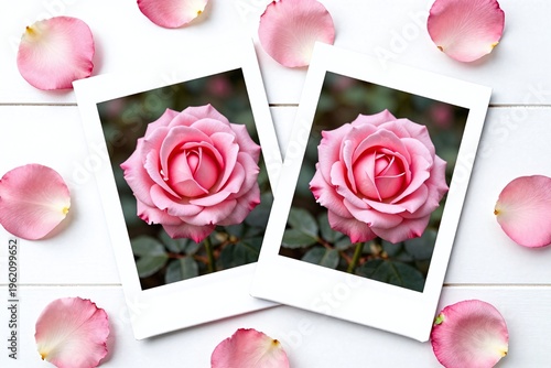 A bunch of pink rose petals on a sheet of paper