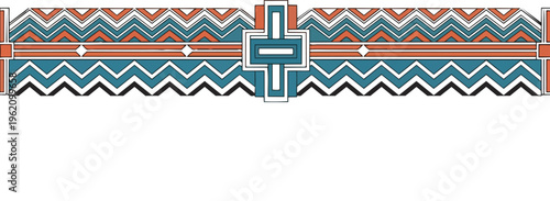 Geometric pattern design element with repeating shapes and contrasting colors