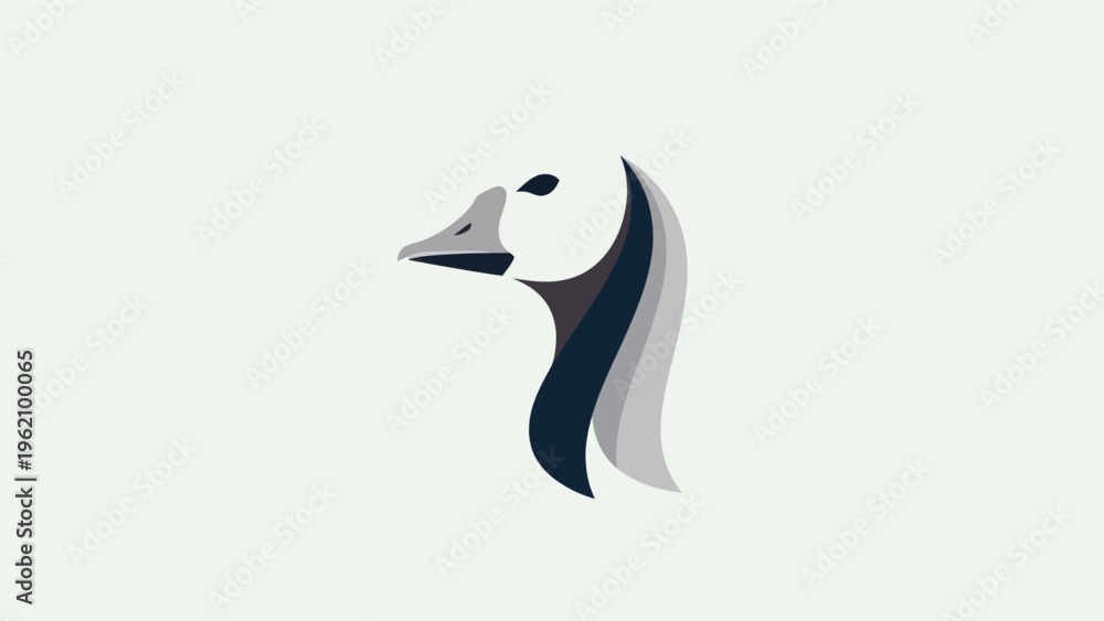 Fototapeta premium Geometric goose illustration on light background