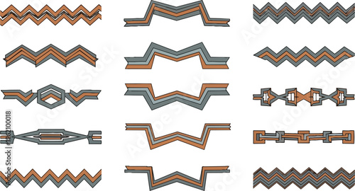 Geometric vector design elements set