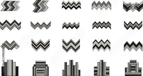 Geometric vector chevron pattern collection for design elements
