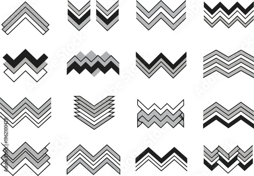 Abstract geometric chevron patterns collection for design
