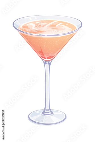 A cold red cosmopolitan cocktail served in a martini glass with a fresh cherry garnish and a green olive, isolated on a white background for a refreshing party drink