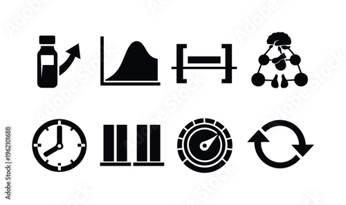 Clinical endocrinology stimulation tests: hormone challenge vial arrow, response curve peak graph, suppression threshold bracket bars, pituitary axis node chain, timed sampling