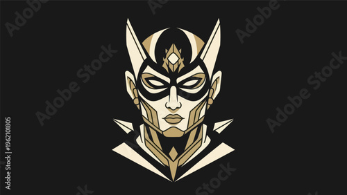 Geometric portrait design on black