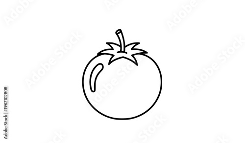 Single tomato line icon vegetable healthy food vector illustration