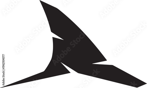 Black Shark Fin Silhouette on White Background Graphic Design
