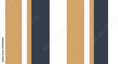 Seamless Vertical Stripe Pattern in Gold, Navy and White — Bold Classic Awning Stripes Repeat Vector Design for Textile, Wallpaper and Fashion Print