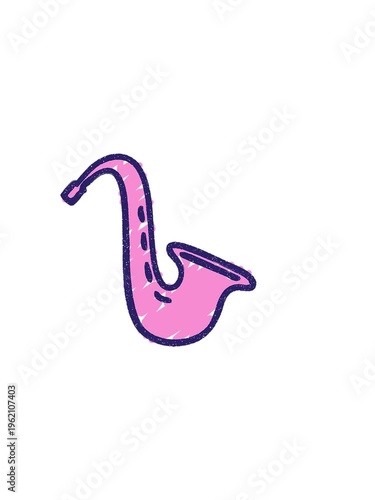 horizontally vibrating animation of Saxophone Chalk Drawing
