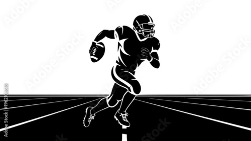 American Football Player Silhouette Clipart
