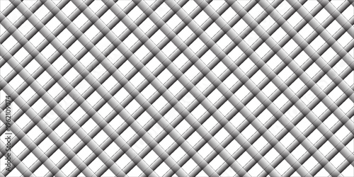 Seamless pattern metal fence 3d isolated on white background