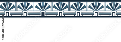 Decorative pattern border design with repeating fan shaped elements