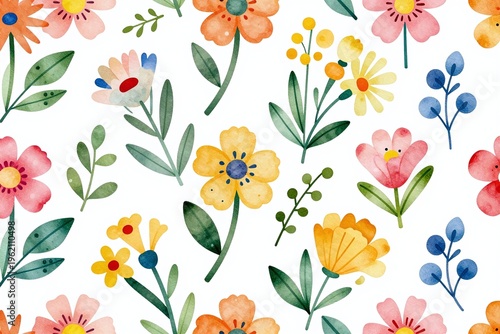 A bunch of colorful flowers on a white background