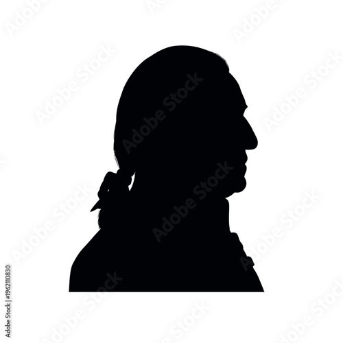 Tableau sur toile Silhouette of George Washington -  vector illustration