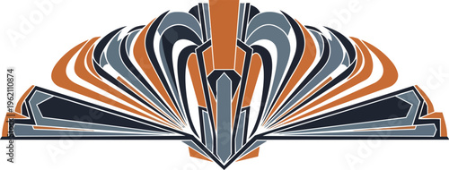 Abstract geometric design with fan like symmetry vector illustration