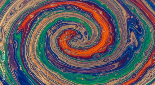 Vibrant swirl pattern, colorful abstract background, marbled design, psychedelic spiral