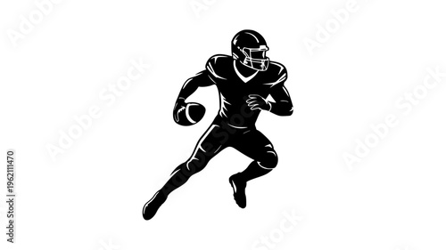 American Football Player Silhouette Clipart