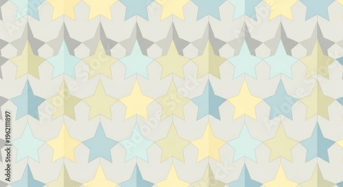 Pastel star pattern, soft colorful stars, seamless design, kids background