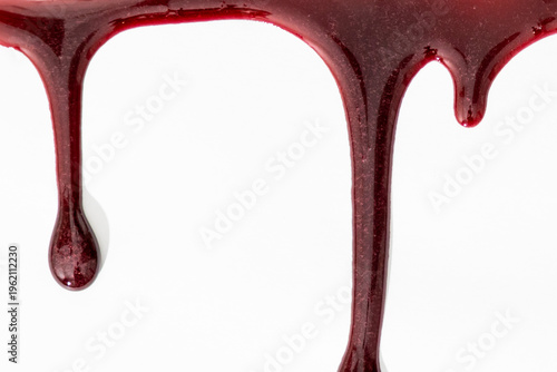 A blood spatter. A blood flowing down. Bloody pattern. Concepts of blood can be used in design. 