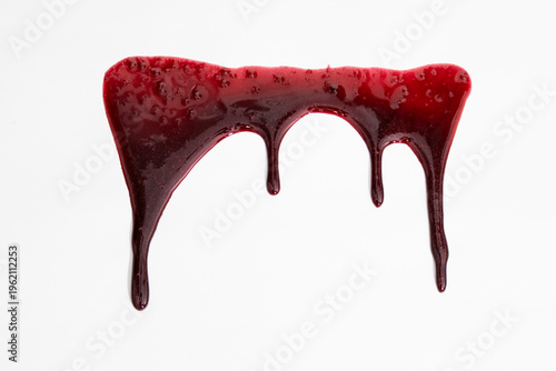 A blood spatter. A blood flowing down. Bloody pattern. Concepts of blood can be used in design. 