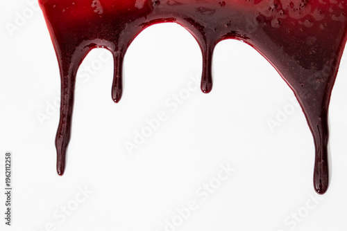 A blood spatter. A blood flowing down. Bloody pattern. Concepts of blood can be used in design. 