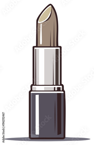 Vector illustration of lipstick makeup for beauty, fashion, and cosmetics themes.