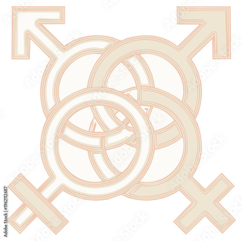 Intertwined Gender Symbols Representing Identity and Connection