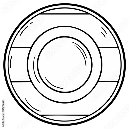 Circular outline life preserver illustration