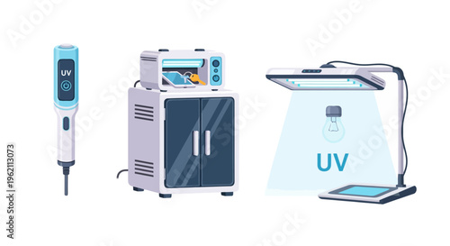 UV Sterilization Equipment Set for Disinfection, Ultraviolet Germicidal Lamps and Sanitizing Box for Medical and Personal Items