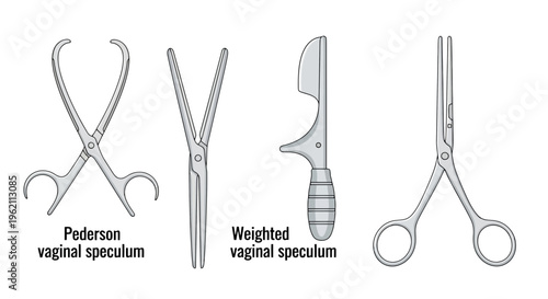 Gynecological Surgical Instruments Set including Pederson and Weighted Vaginal Speculum and Forceps for Medical Procedures