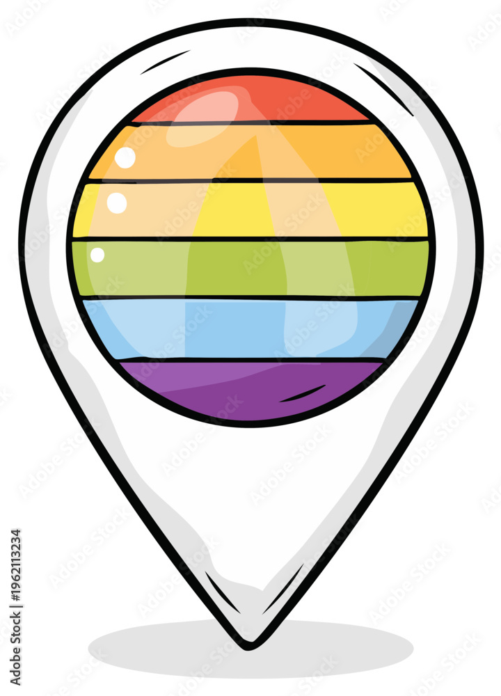custom made wallpaper toronto digitalRainbow flag emblem inside a location pin, LGBTQ+ symbol.