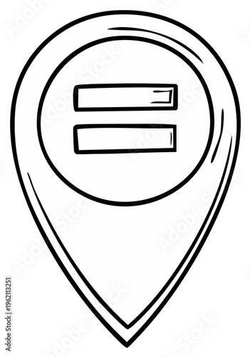 Wallpaper Mural Location marker icon with equality symbol hand drawn sketch style Torontodigital.ca