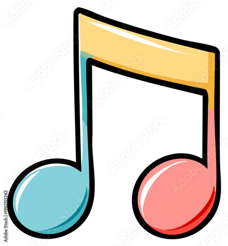 Wallpaper Mural Vibrant Cartoon Musical Note Illustration for Creative Projects and Education Torontodigital.ca