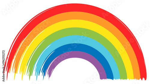 Wallpaper Mural Hand painted colorful rainbow arc with artistic brush stroke texture Torontodigital.ca