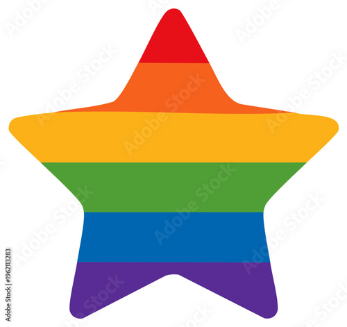 Rainbow Pride Star Graphic Illustration Symbol
