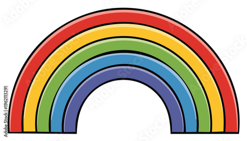 Vibrant Rainbow Illustration with Saturated Colors for Pride Celebration and Symbol of Hope and Diversity