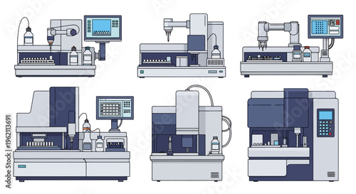 Set of Automated Medical Laboratory Equipment and Diagnostic Analyzers for Clinical Research and Biotech Testing